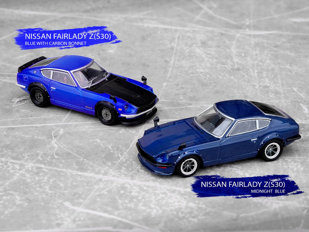 Inno64 Datsun Fairlady Z S30 Blue with Carbon Hood - Diecast Toyz Australia