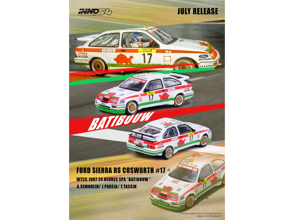 Inno64 Ford Sierra Cosworth RS500 #17 WTCC 1984 SPA 24 HEURES Batibouw - Diecast Toyz Australia