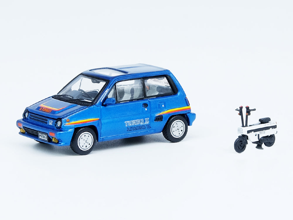 Inno64 Honda City Turbo II Blue with Motocompo - Diecast Toyz Australia
