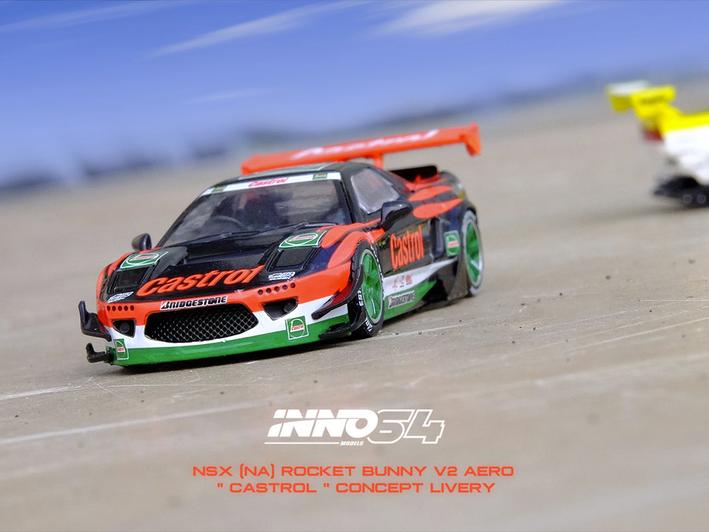 Inno64 Honda NSX NA1 Rocket Bunny V2 Aero Castrol Livery - Diecast Toyz Australia