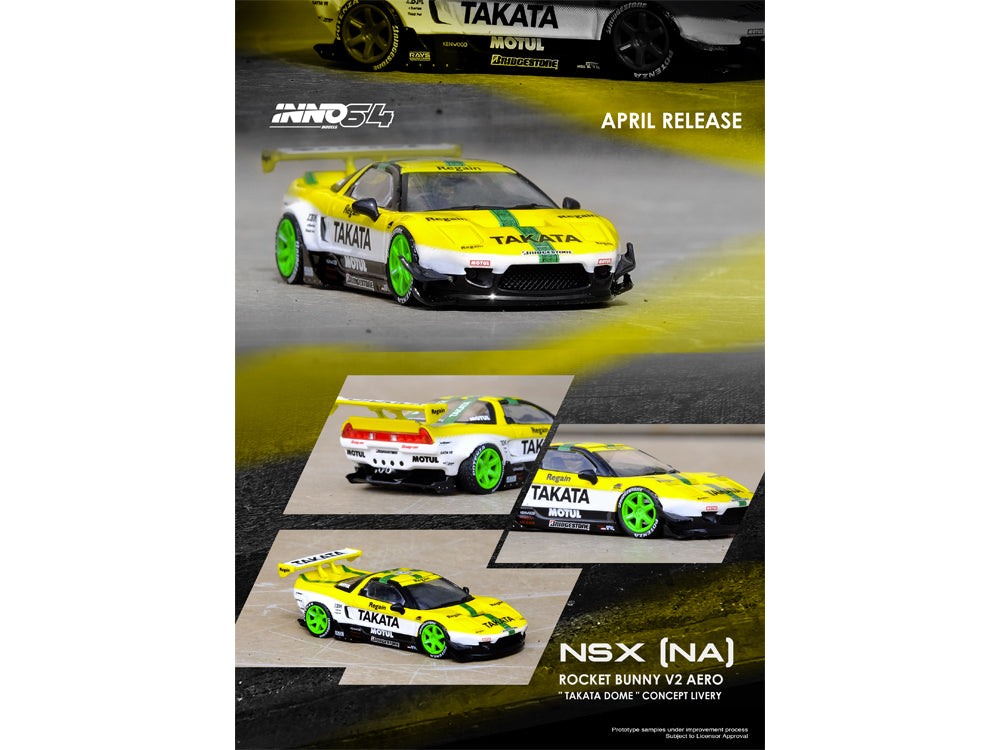 Inno64 Honda NSX NA1 Rocket Bunny V2 Aero Takata Dome Livery - Diecast Toyz Australia