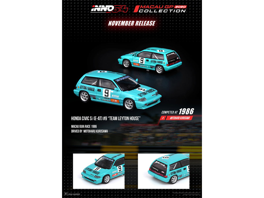 Inno64 Macau 2020 Honda Civic E-AT #9 Team Leyton House - Diecast Toyz Australia