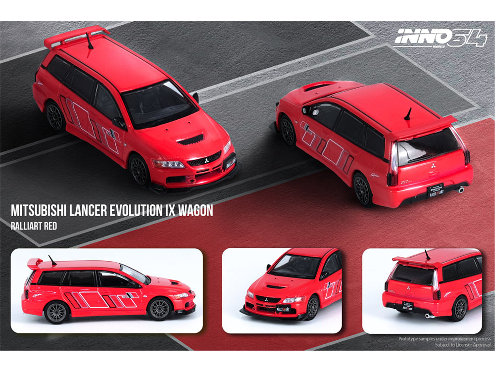Inno64 Mitsubishi Lancer Evolution 9 Wagon Ralliart Red - Diecast Toyz Australia