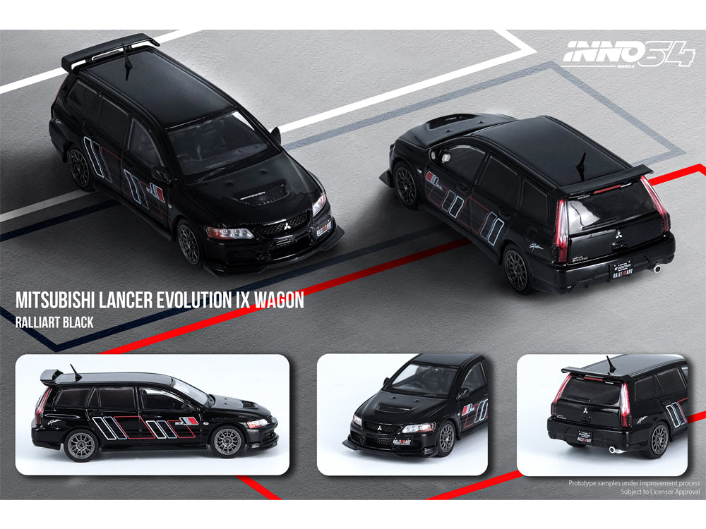 Inno64 Mitsubishi Lancer Evolution 9 Wagon Ralliart Black - Diecast Toyz Australia