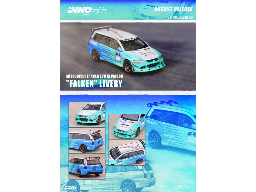 Inno64 Mitsubishi Lancer Evolution 9 Wagon Falken Livery - Diecast Toyz Australia