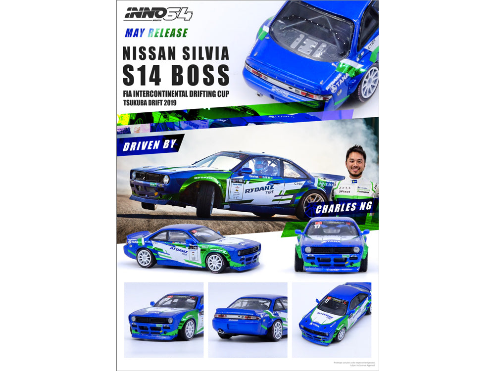 Inno64 Nissan Silvia S14 BOSS FIA Drifting Cup 2019 Charles Ng - Diecast Toyz Australia