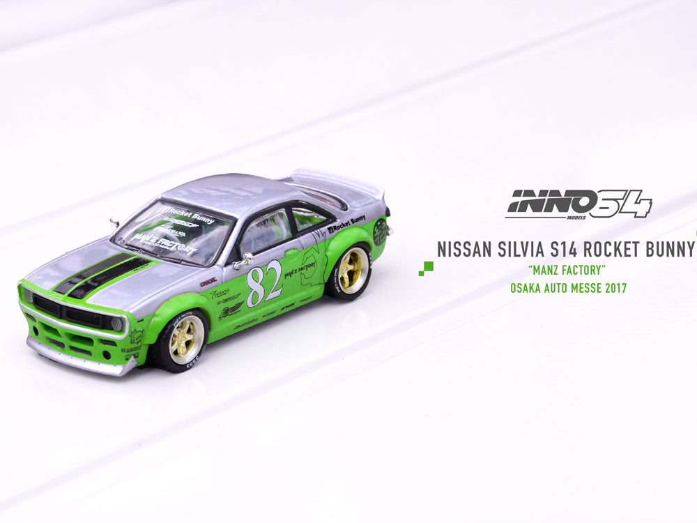 Inno64 Nissan Silvia S14 Rocket Bunny Manz Factory Osaka Auto Messe 2017 - Diecast Toyz Australia