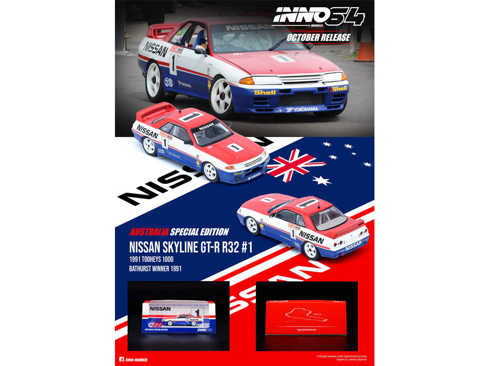 Inno64 Nissan Skyline GT-R R32 Toohey's 1000 Bathurst 1991 Winner - Diecast Toyz Australia