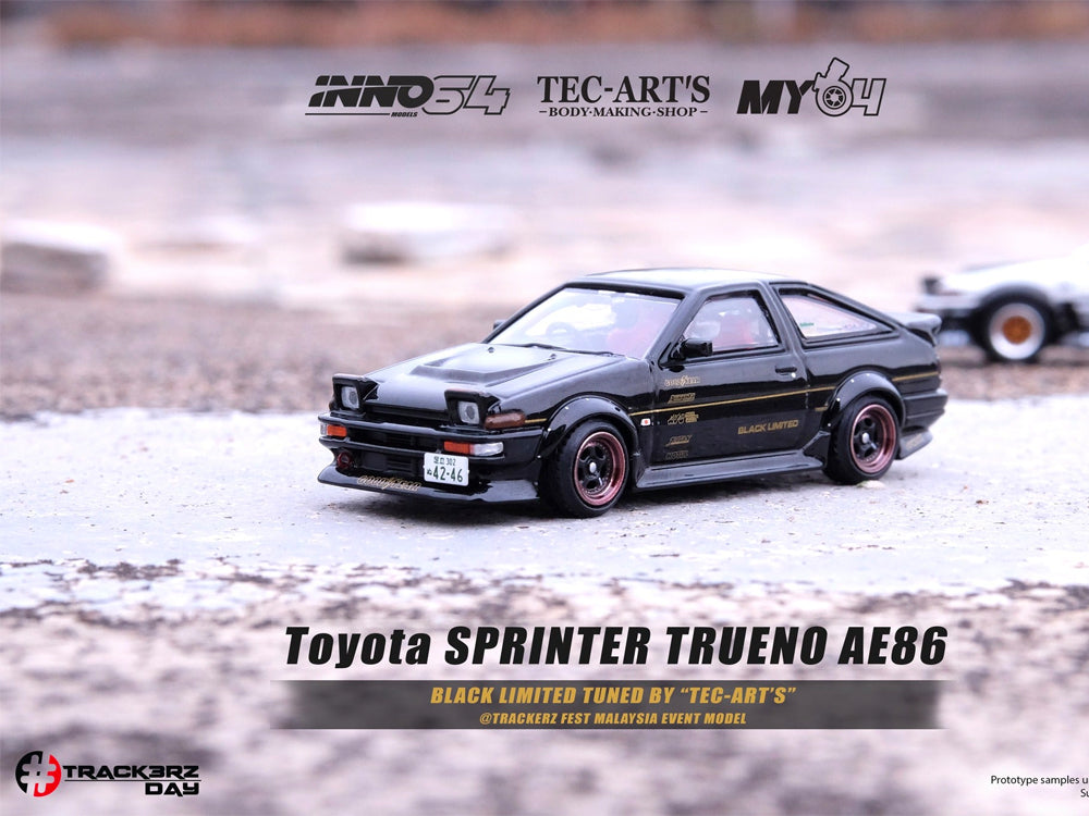 Inno64 Toyota Sprinter Trueno AE86 Tuned by "TEC-ARTS" @ Trackerz Day Malaysia Event Model - Diecast Toyz Australia