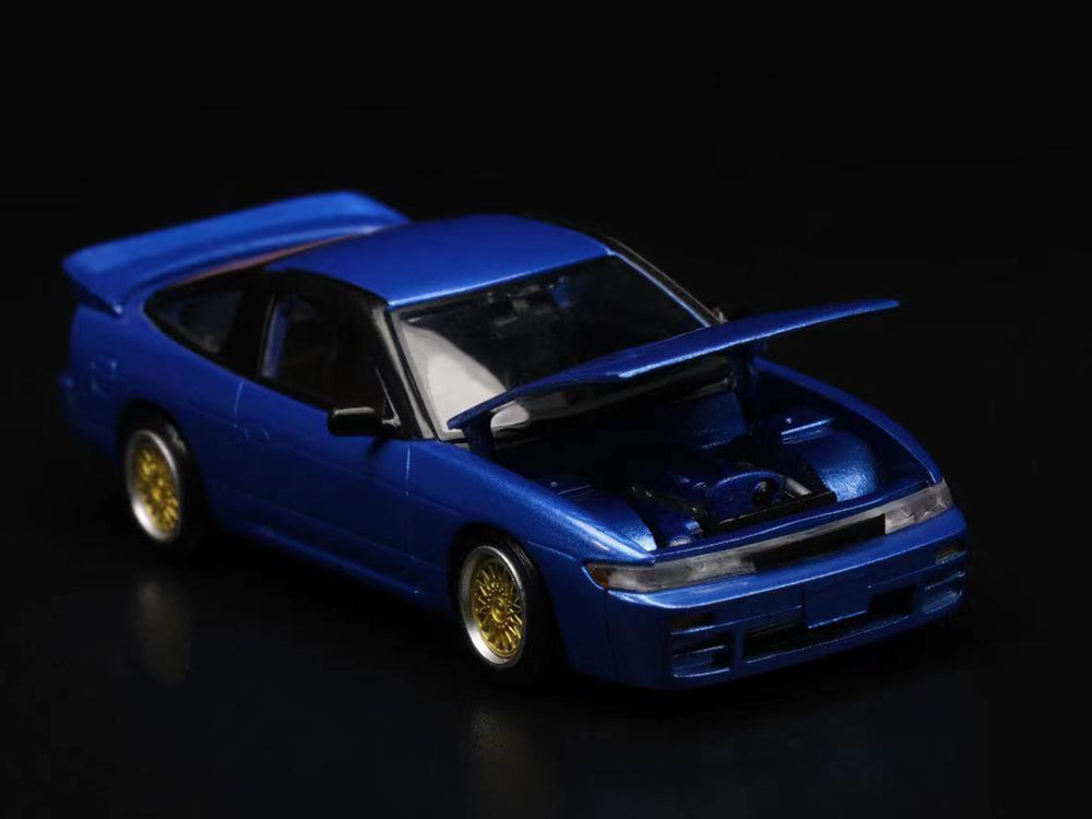Peako 1/64 Nissan Silvia RPS13 with Openable Bonnet Blue - Diecast Toyz Australia