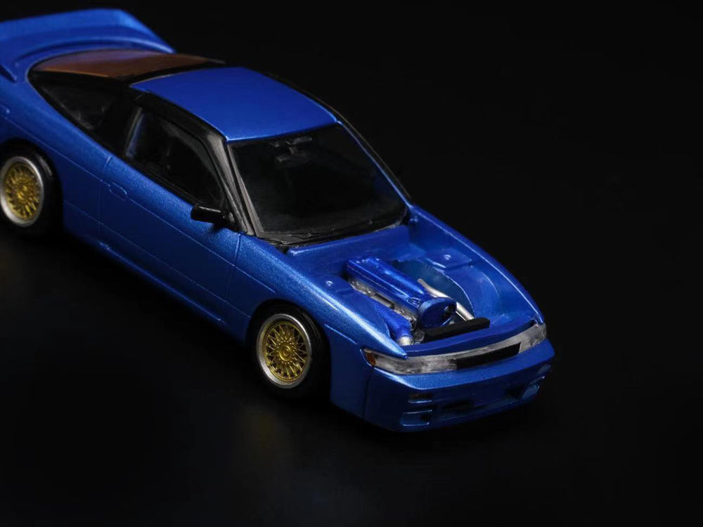 Peako 1/64 Nissan Silvia RPS13 with Openable Bonnet Blue - Diecast Toyz Australia