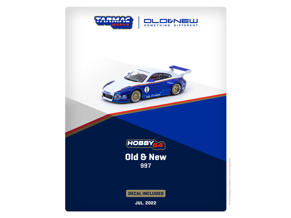Tarmac Works 1/64 Old & New 997 Blue/White - Diecast Toyz Australia