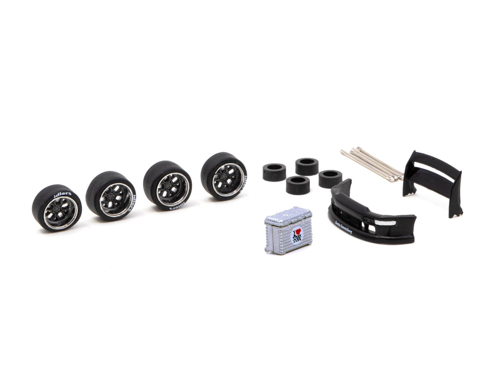 Tarmac Works 1/64 Accessories Set for RWB in Chrome/Gun Metal - Diecast Toyz Australia