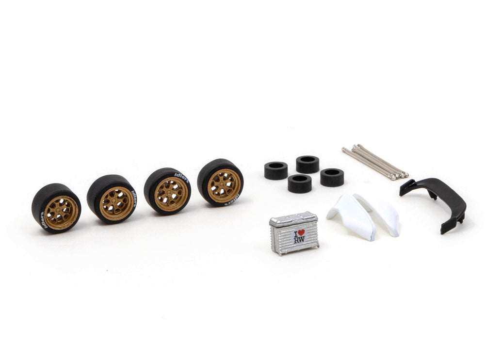 Tarmac Works 1/64 Accessories Set for RWB - Rotiform HUR Wheels Gold - Diecast Toyz Australia