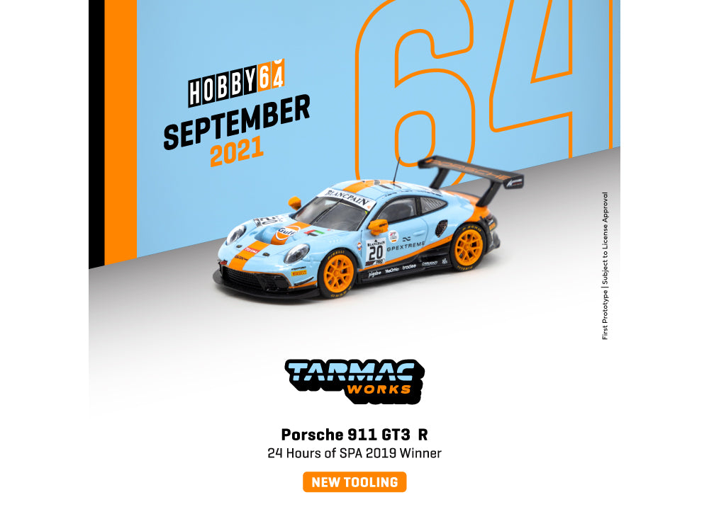 Tarmac Works 1/64 Porsche 911 GT3 R 24 Hours Spa 2019 Winner - Diecast Toyz Australia