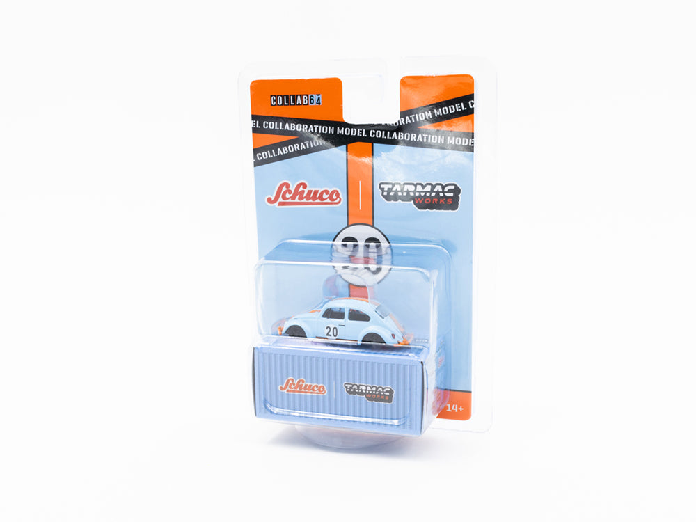 Tarmac Works x Schuco VW Beetle Blue Orange - Diecast Toyz Australia
