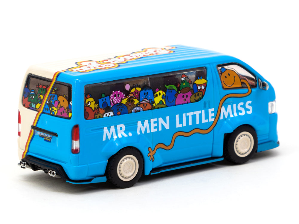Tarmac Works 1/64 Toyota Hiace Widebody Van Mr Men Little Miss with Metal Oil Tin - Diecast Toyz Australia