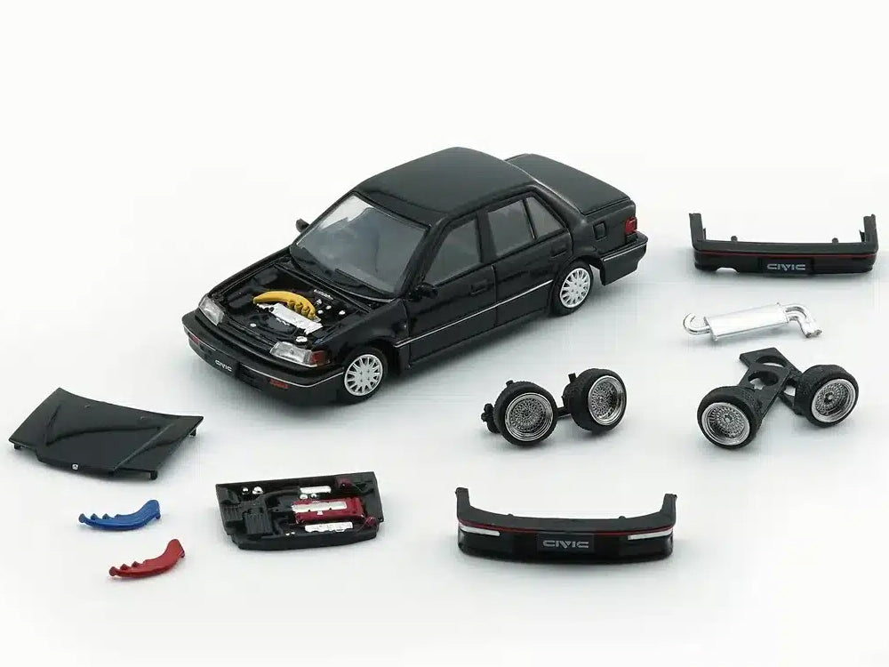BM Creations 1/64 Honda Civic EF2 1991 Black - Diecast Toyz Australia
