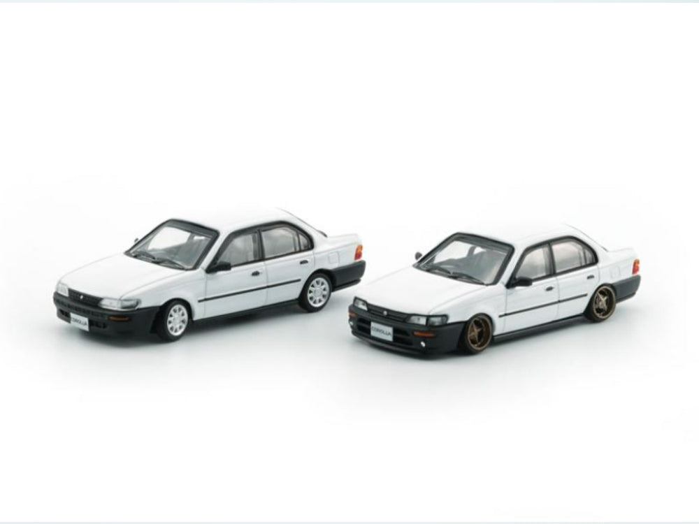 BM Creations 1/64 Toyota Corolla AE100 White with Black Bumper - Diecast Toyz Australia