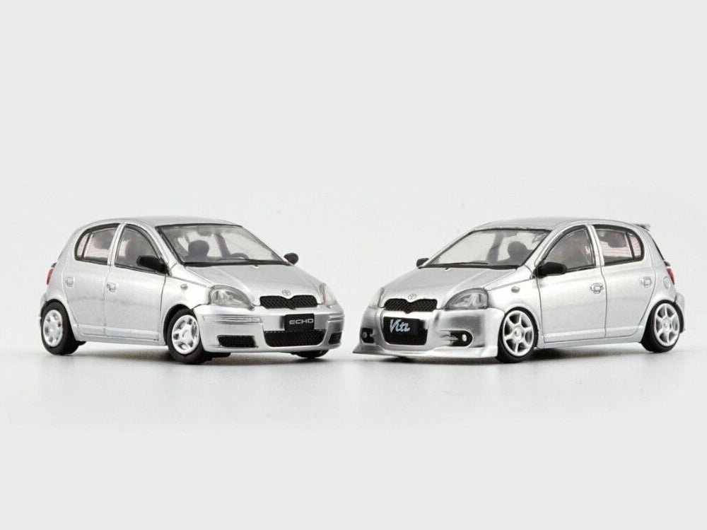 BM Creations 1/64 Toyota Echo/Vitz 5 Door Silver - Diecast Toyz Australia