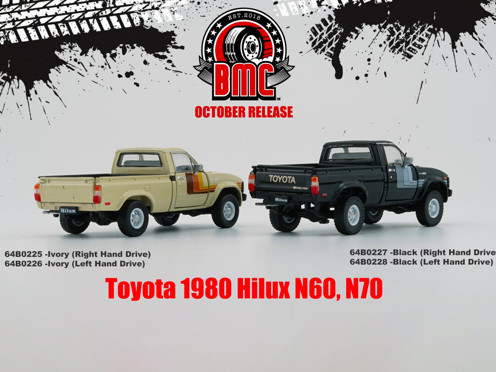 BM Creations 1/64 Toyota Hilux Black - Diecast Toyz Australia