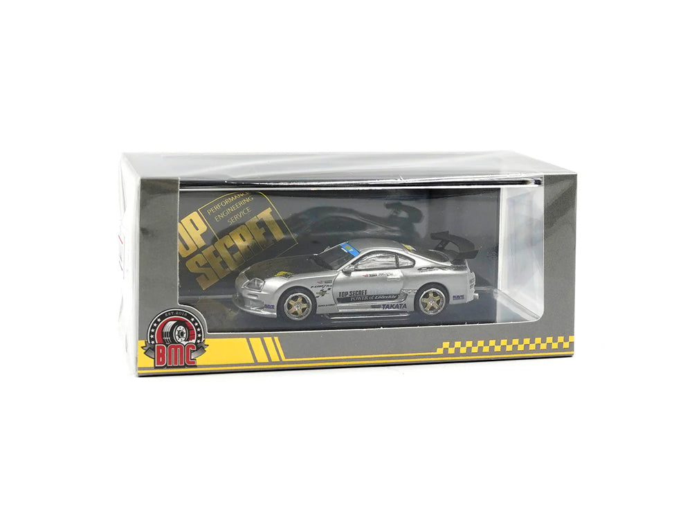 BM Creations 1/64 Toyota Supra JZA80 Top Secret Silver Manila Auto Show 2025 Edition