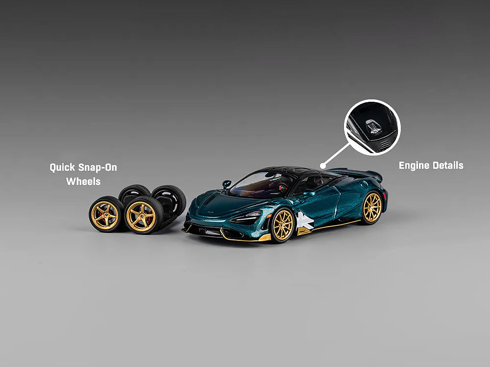 CM Model 1/64 McLaren 765LT Metallic Black Green