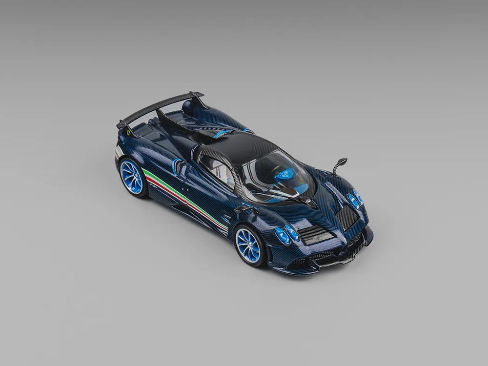 CM Model 1/64 Pagani Huayra Tricolor Blue Carbon Fibre