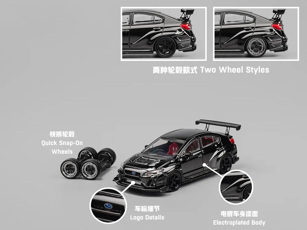 CM Model 1/64 Subaru WRX Varis Widebody Ver 2.0 Chrome Black