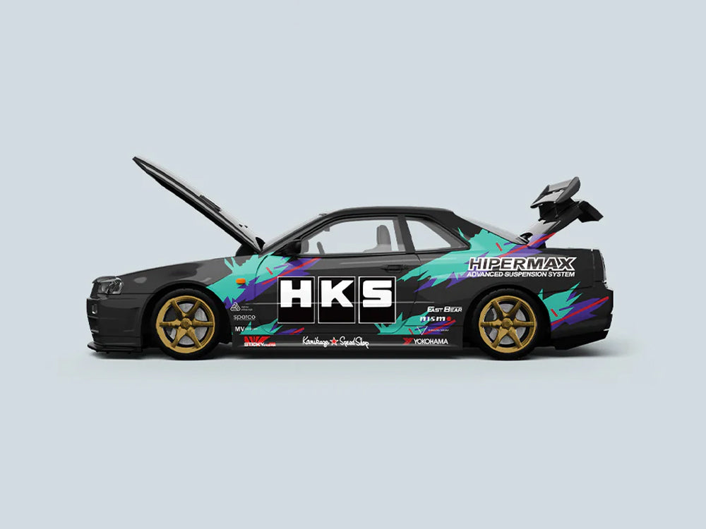 Coolart 1/64 Nissan Skyline GTR R34 HKS Livery Black Car Only