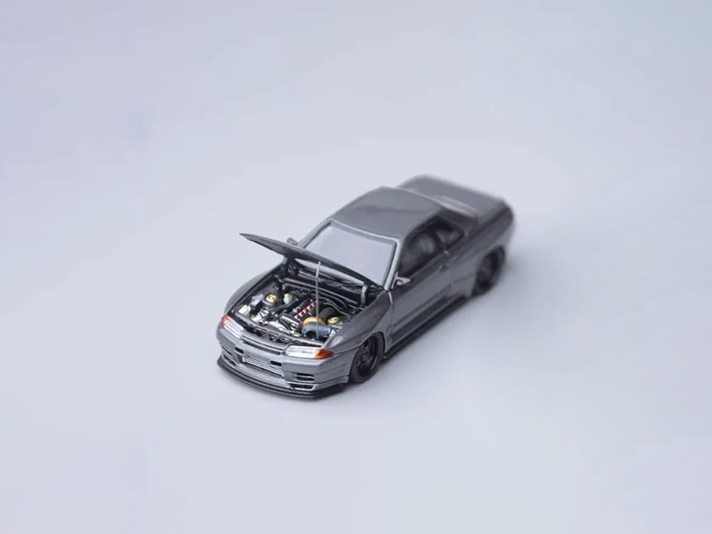 Focal Horizon 1/64 Garage Active Nissan Skyline GTR R32 Modified with Carbon Bonnet Grey