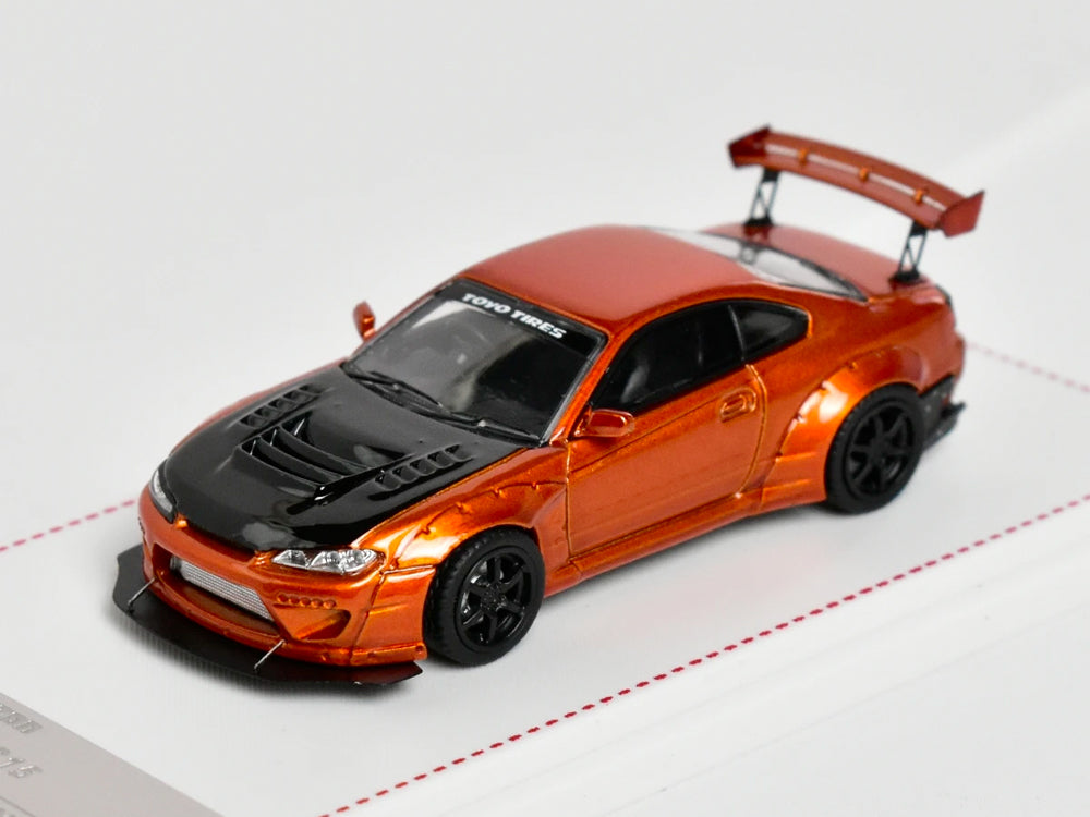 Focal Horizon 1/64 Nissan Silvia S15 GT Wing Pandem Rocket Bunny Metallic Orange - Diecast Toyz Australia
