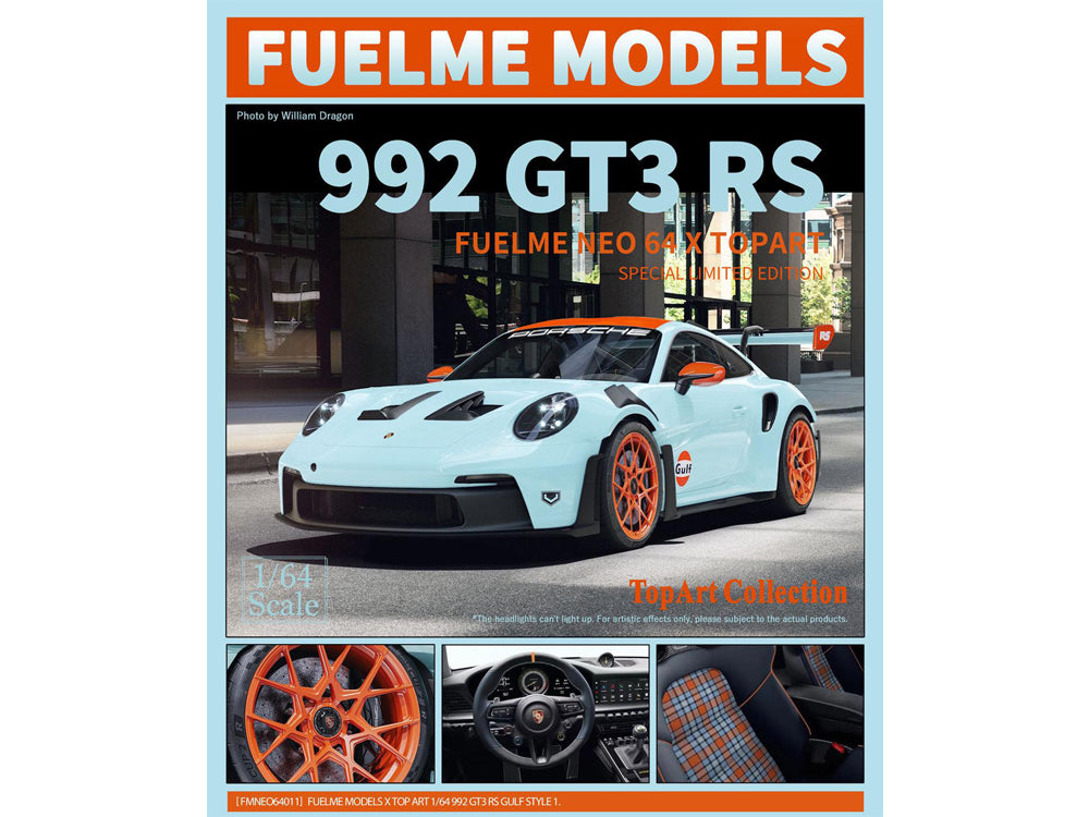 FuelMe 1/64 Porsche 911-992 GT3 RS Gulf Livery - Diecast Toyz Australia