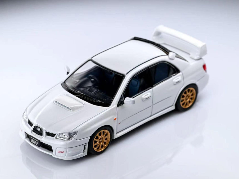 Furuya 1/64 Subaru WRX STI GD 9th Gen Sedan Pearl White - Diecast Toyz Australia