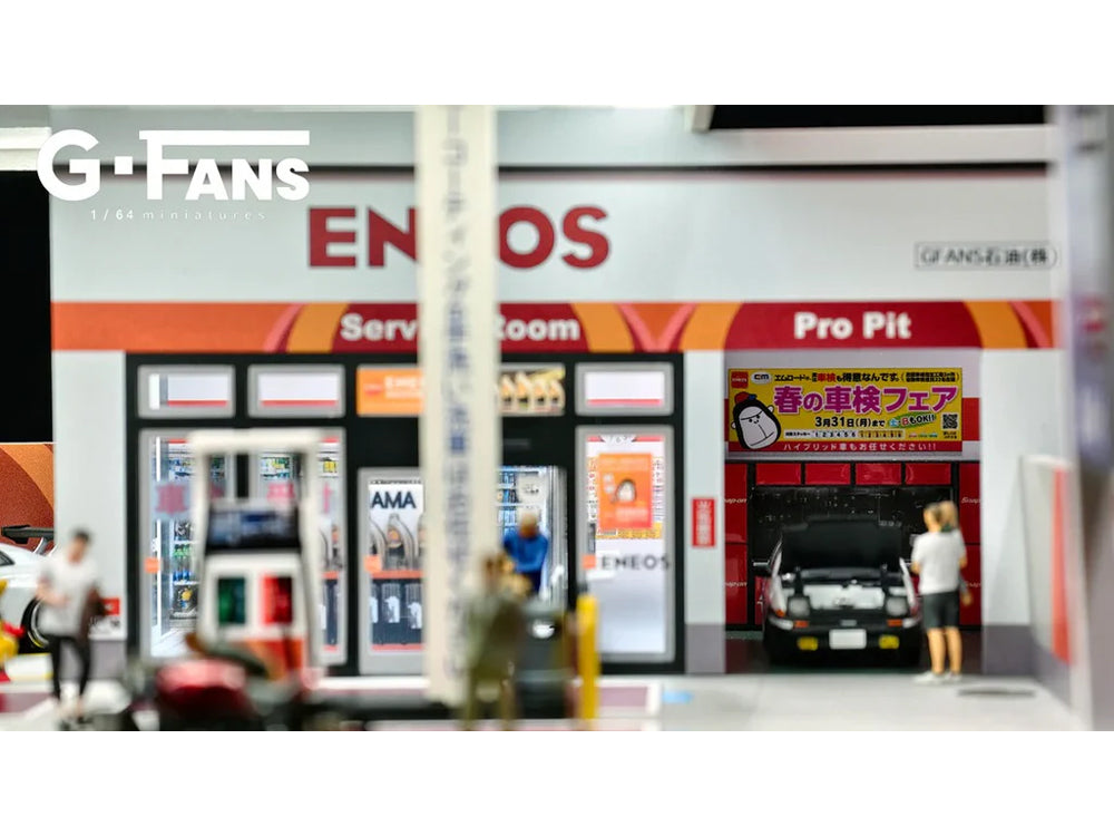 G Fans 1/64 Eneos Petrol Gas Fuel Station Theme Diorama with LED Light