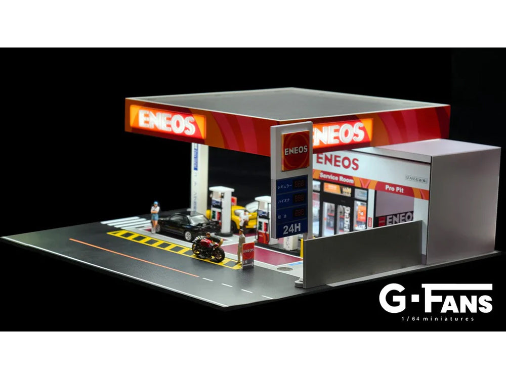 G Fans 1/64 Eneos Petrol Gas Fuel Station Theme Diorama with LED Light