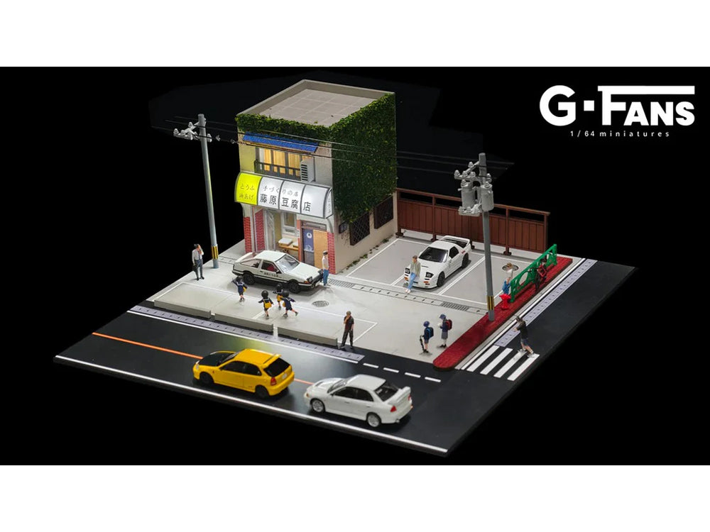G Fans 1/64 Initial D Fujiawara Theme Diorama with LED Light