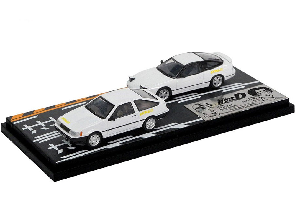Hi Story 1/64 Initial D Toyota Trueno AE86 vs Nissan 180SX White - Itsuki Takeuchi vs Kenji