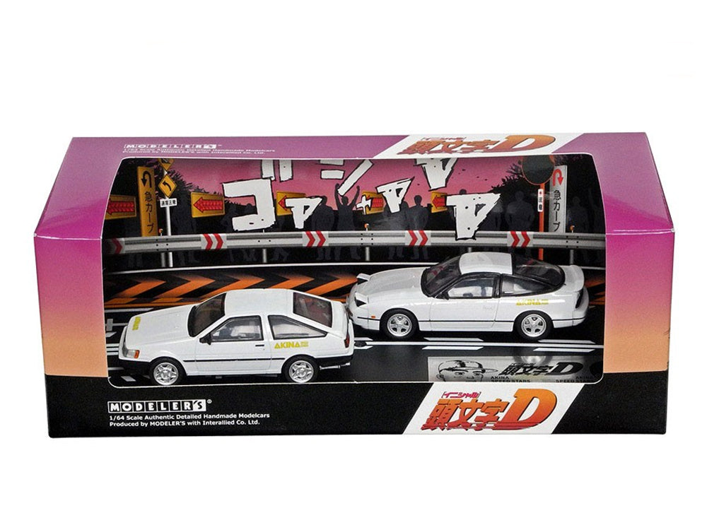 Hi Story 1/64 Initial D Toyota Trueno AE86 vs Nissan 180SX White - Its