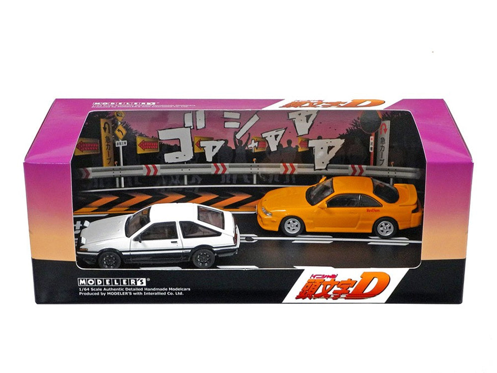 Hi Story 1/64 Initial D Toyota Trueno AE86 vs Nissan Silvia S14 - Fujiwara Takumi vs Nakamura Kenta - Diecast Toyz Australia