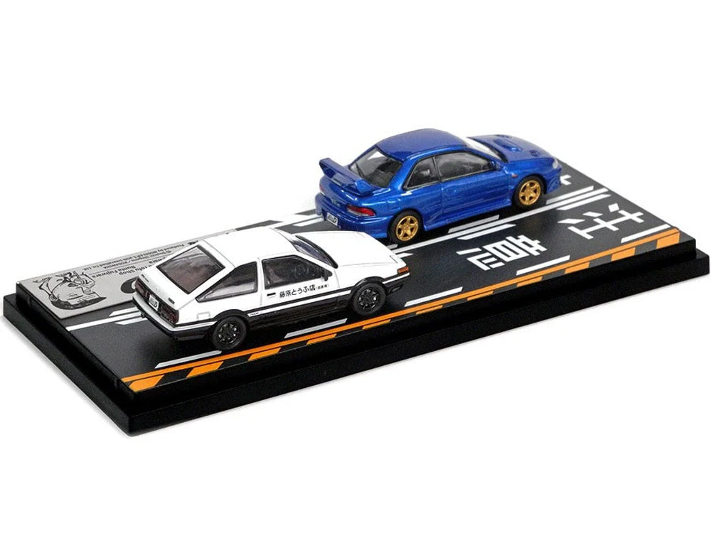 Hi Story 1/64 Initial D Toyota Trueno AE86 vs Subaru WRX GC8 - Takumi Fujiwara vs Bunta Fujiwara