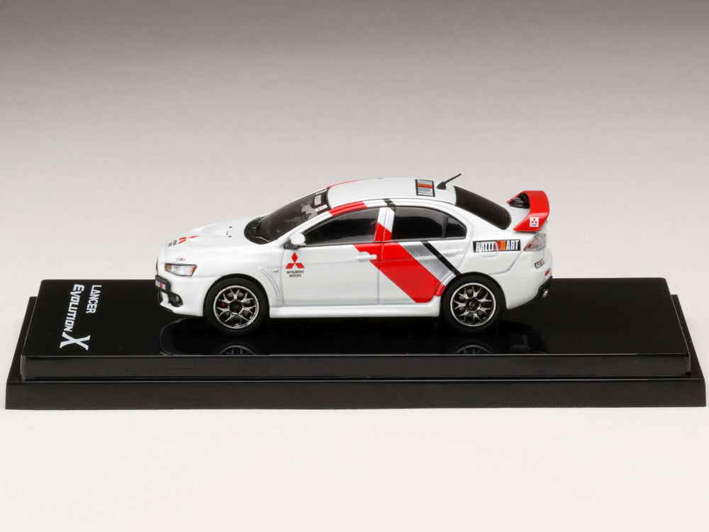 Hobby Japan 1/64 Mitsubishi Lancer Evolution X Ralliart White - Diecast Toyz Australia