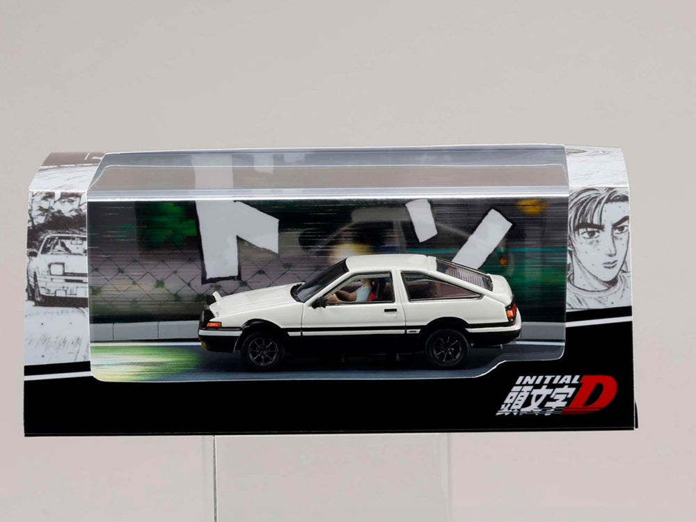 Hobby Japan 1/64 Toyota Sprinter Trueno GT Apex AE86 with Takumi Figurine vs Royosuke Takahashi - Diecast Toyz Australia