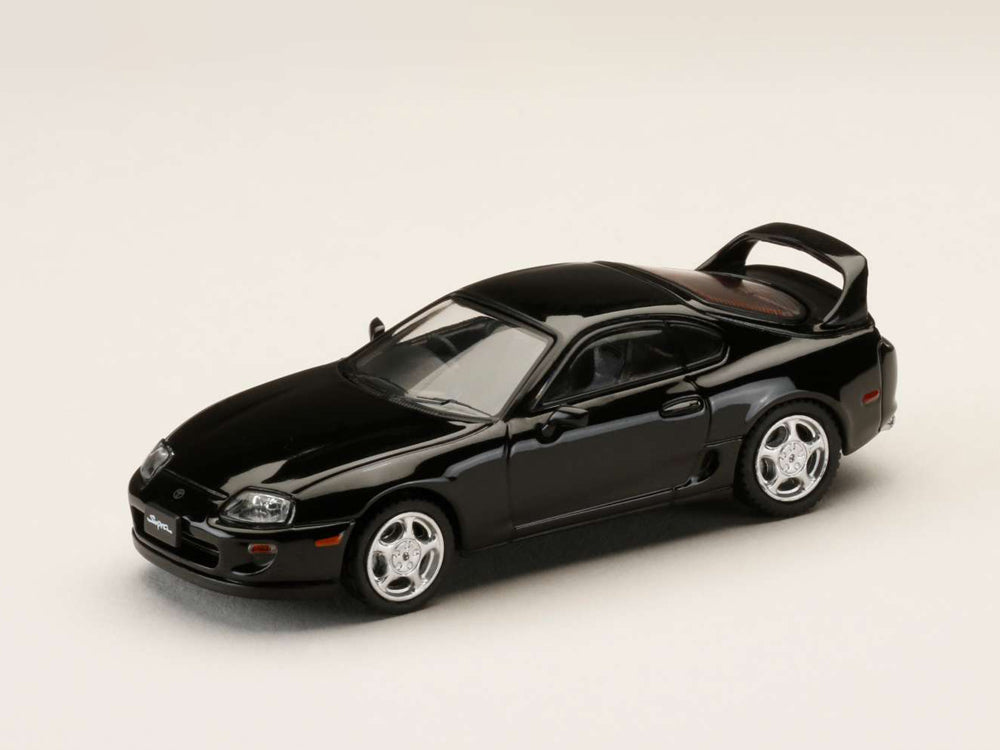 Hobby Japan 1/64 Toyota Supra RZ JZA80 with Active Spoiler Parts Black - Diecast Toyz Australia