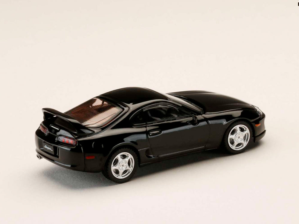 Hobby Japan 1/64 Toyota Supra RZ JZA80 with Active Spoiler Parts Black - Diecast Toyz Australia
