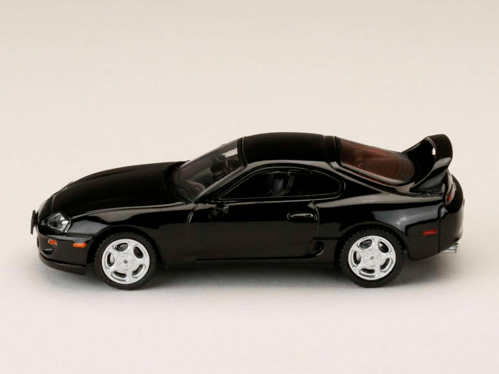 Hobby Japan 1/64 Toyota Supra RZ JZA80 with Active Spoiler Parts Black - Diecast Toyz Australia