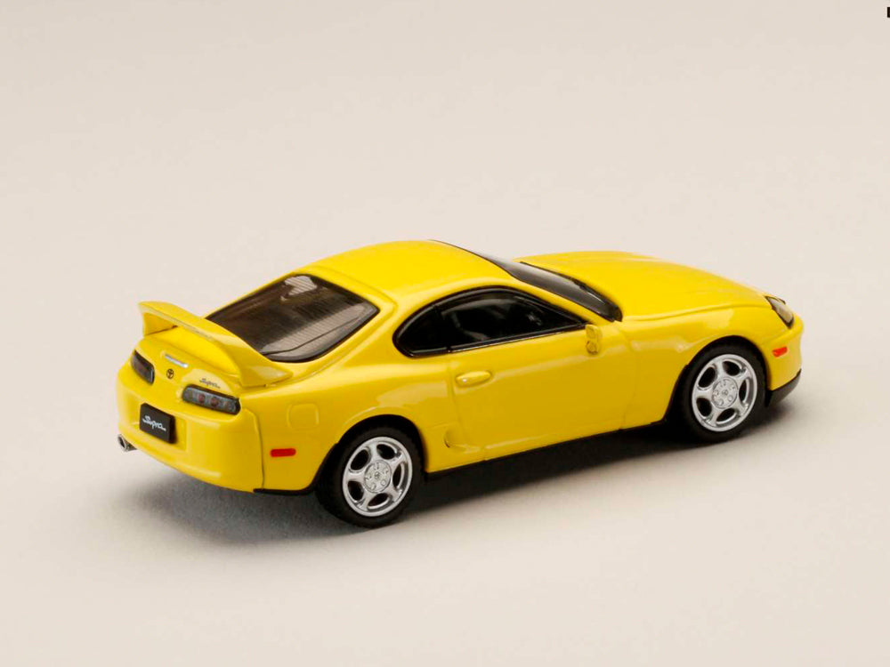 Hobby Japan 1/64 Toyota Supra RZ JZA80 with Active Spoiler Parts Yellow - Diecast Toyz Australia
