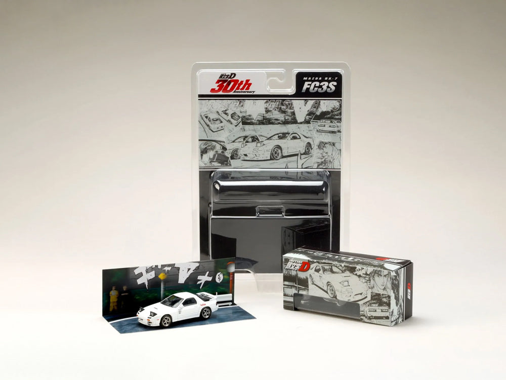 Hobby Japan x JDM64 1/64 Mazda RX7 FC3S Red Suns Ryosuke Takahahi vs Takumi Fujiwara Initial D