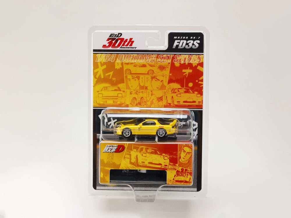 Hobby Japan x JDM64 1/64 Mazda RX7 FD3S Red Suns Keisuke Takahahi vs Takumi Fujiwara Initial D