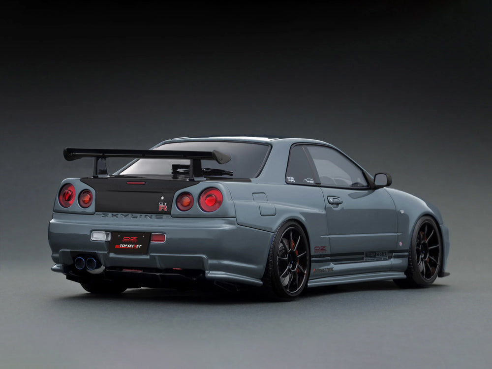 Ignition Model 1/18 Nissan Skyline GTR R34 Top Secret Stealth Gray - Diecast Toyz Australia